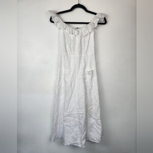 Reformation White Eyelet Linen Midi Dress​